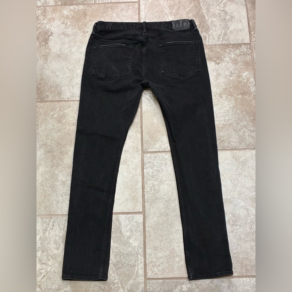 AllSaints Cigarette Skinny Black Jeans Button Fly Stretch Men’s 34x31 EUC - Picture 3 of 11